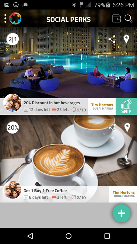 Social Perks App UI Design