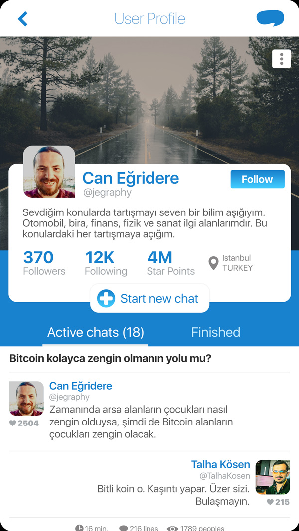 Transparent chat App UI Design