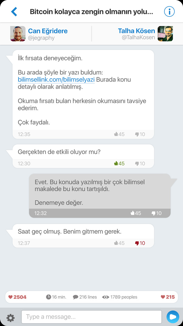 Transparent chat App UI Design